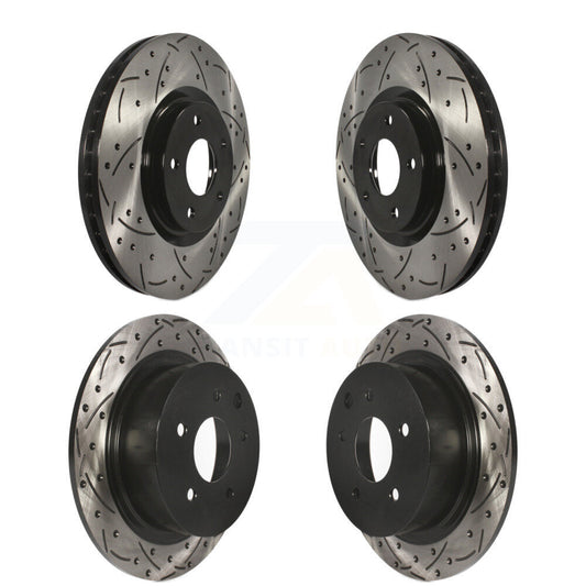 [Avant + Arrière] Kit de disque (percé rainuré revêtu) de frein pour 2007-2012 Nissan Sentra SE-R Spec V KD-100310