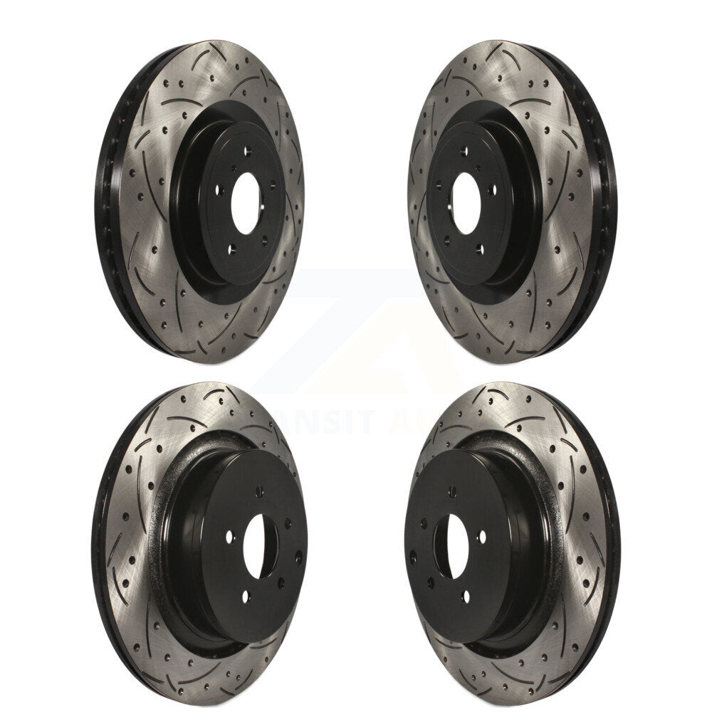[Avant + Arrière] Kit de disque (percé rainuré revêtu) de frein pour INFINITI Q50 M37 Q60 Q70 Q70L QX70 M56 FX50 KD-100316