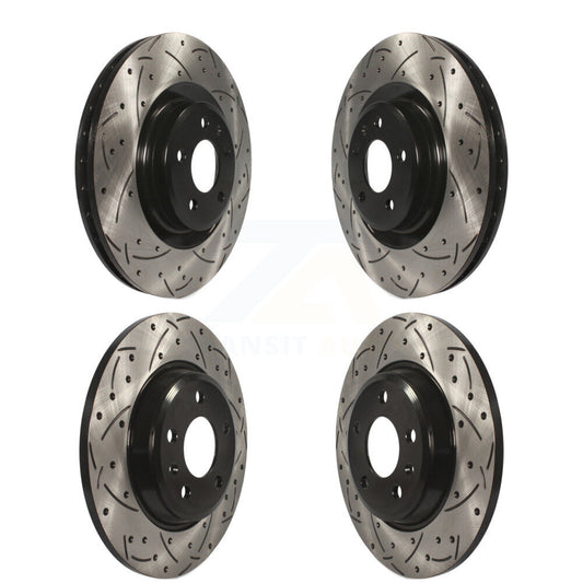 [Avant + Arrière] Kit de disque (percé rainuré revêtu) de frein pour Audi Q5 A6 avec 345mm Diameter Rotor KD-100318