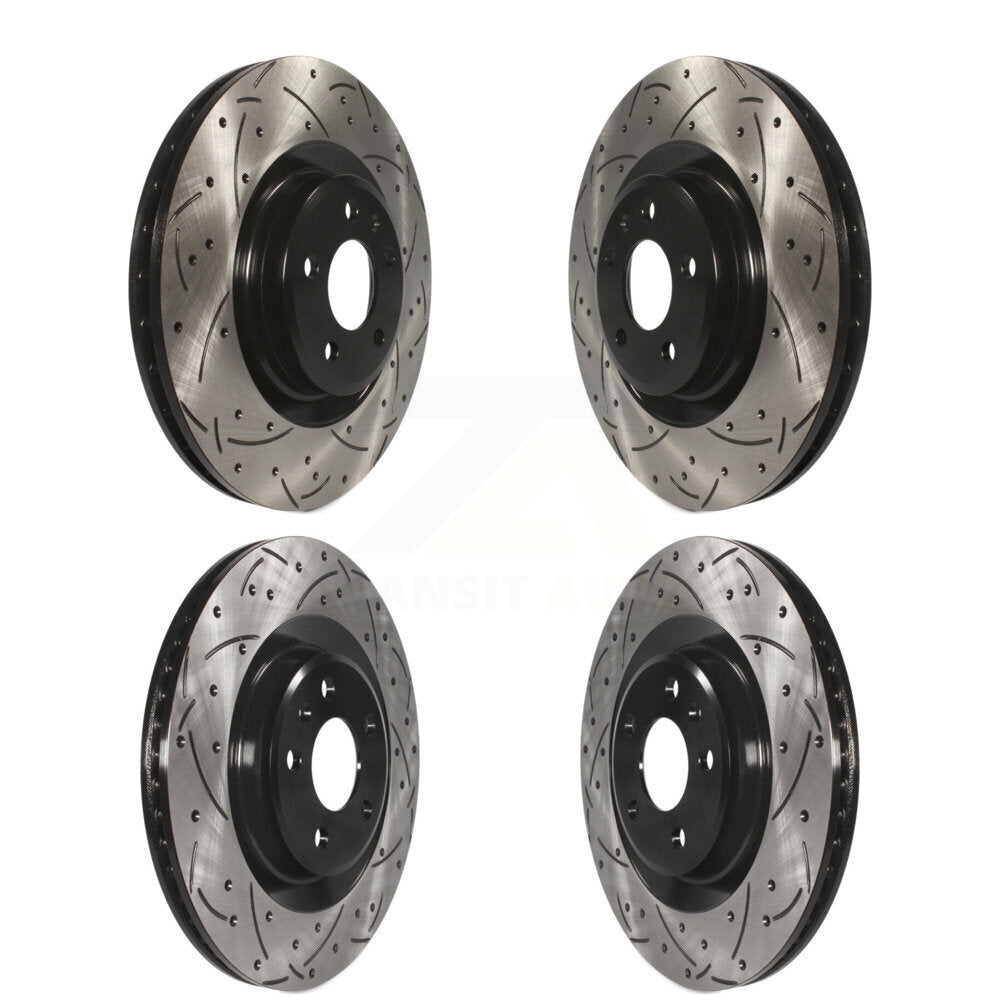 [Avant + Arrière] Kit de disque (percé rainuré revêtu) de frein pour Audi Q5 Porsche Macan A6 Quattro S4 S5 A7 KD-100319