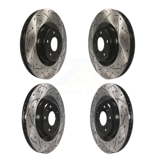[Avant + Arrière] Kit de disque (percé rainuré revêtu) de frein pour Audi Q5 Porsche Macan A6 Quattro S4 S5 A7 KD-100319