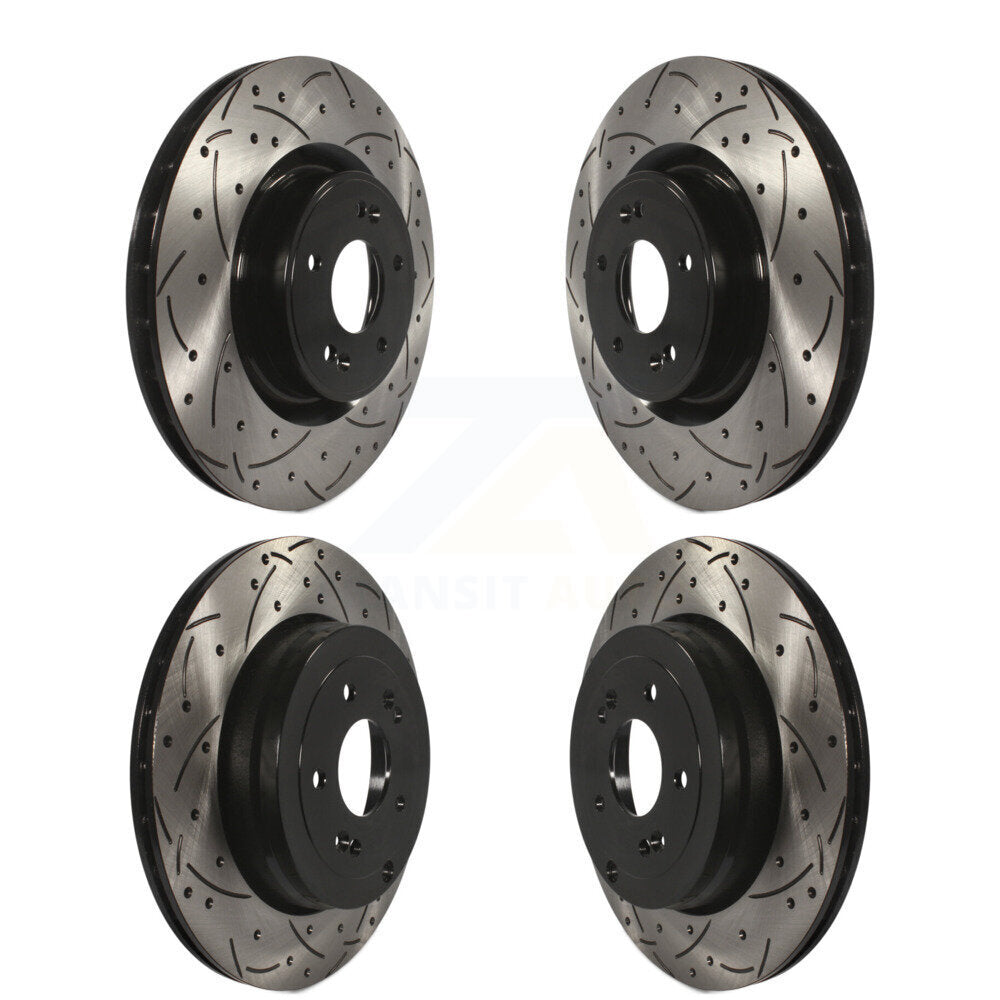 [Avant + Arrière] Kit de disque (percé rainuré revêtu) de frein pour Hyundai Genesis Coupe KD-100321