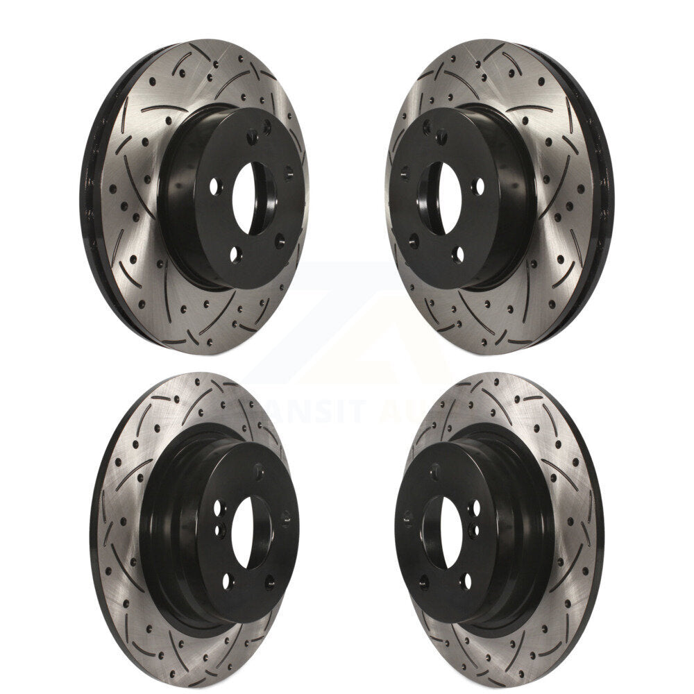 [Avant + Arrière] Kit de disque (percé rainuré revêtu) de frein pour Mercedes-Benz C300 C250 C230 KD-100325
