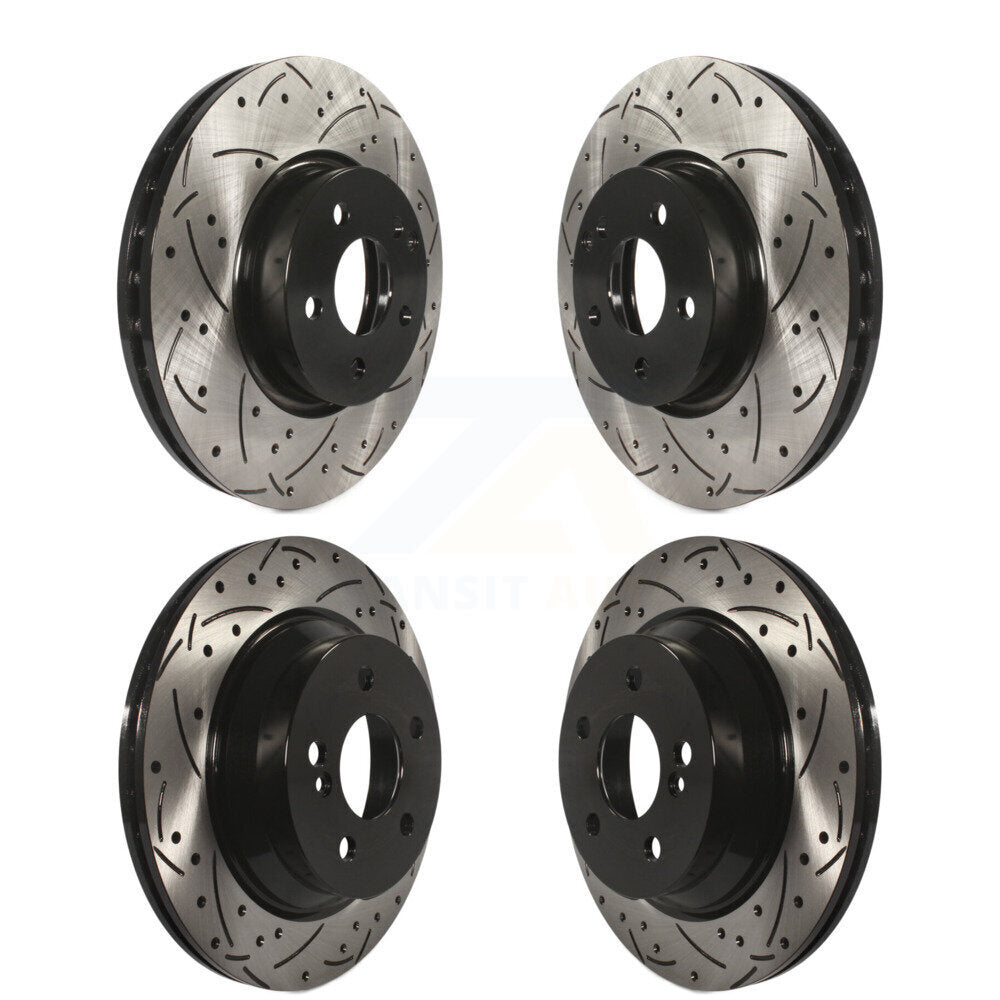 [Avant + Arrière] Kit de disque (percé rainuré revêtu) de frein pour Mercedes-Benz E350 E400 avec 322mm Diameter Rotor KD-100327