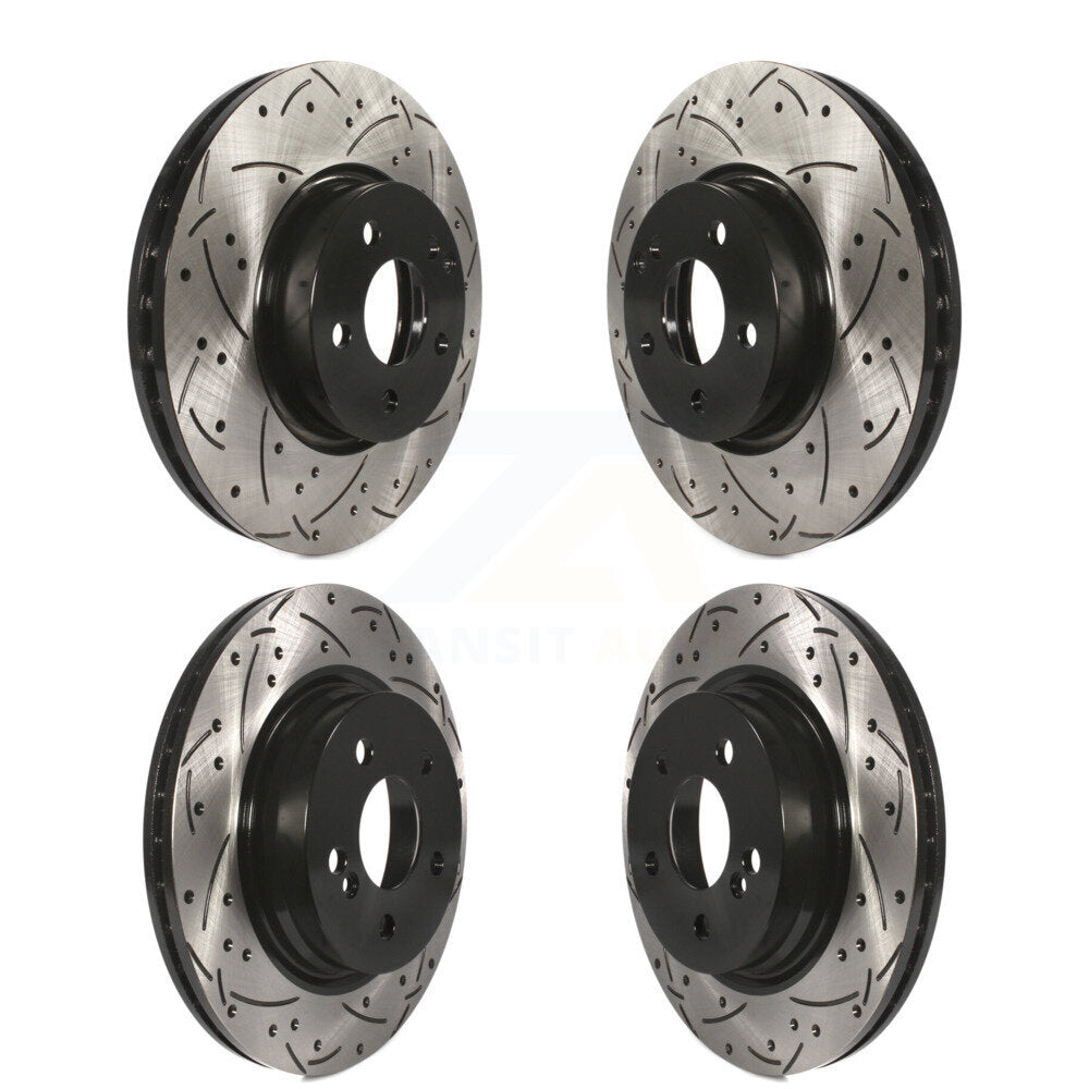 [Avant + Arrière] Kit de disque (percé rainuré revêtu) de frein pour Mercedes-Benz E350 C300 C350 KD-100328