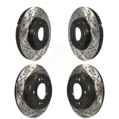 [Avant + Arrière] Kit de disque (percé rainuré revêtu) de frein pour Hyundai Elantra Kia Soul Forte Veloster GT Kona Forte5 Coupe Koup Venue Seltos KD-100330
