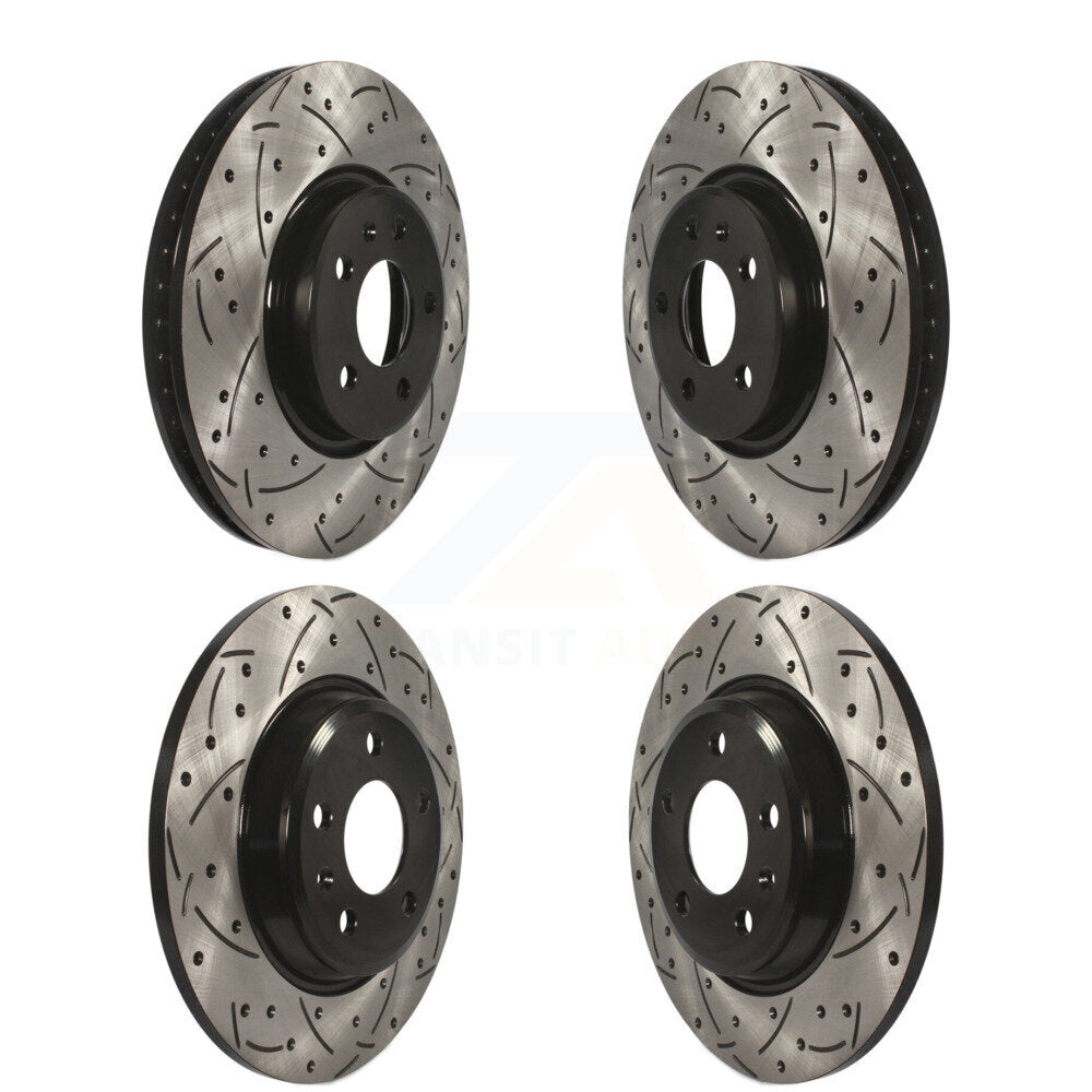 [Avant + Arrière] Kit de disque (percé rainuré revêtu) de frein pour Audi Q5 A4 A5 Quattro allroad A6 KD-100334