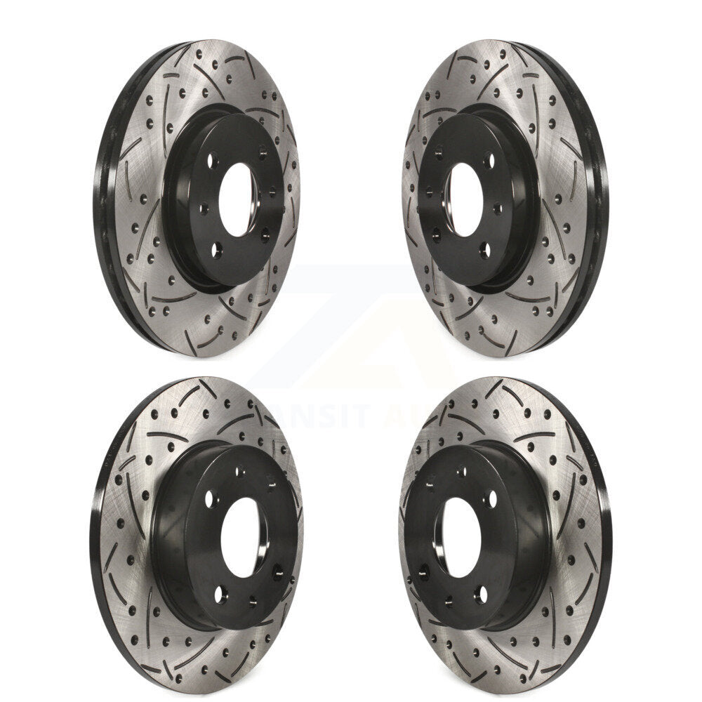 [Avant + Arrière] Kit de disque (percé rainuré revêtu) de frein pour 2012-2017 Fiat 500 Naturally Aspirated KD-100335