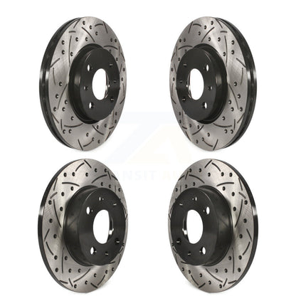 [Avant + Arrière] Kit de disque (percé rainuré revêtu) de frein pour 2012-2017 Fiat 500 Naturally Aspirated KD-100335