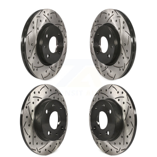[Avant + Arrière] Kit de disque (percé rainuré revêtu) de frein pour 2012-2017 Fiat 500 Naturally Aspirated KD-100335