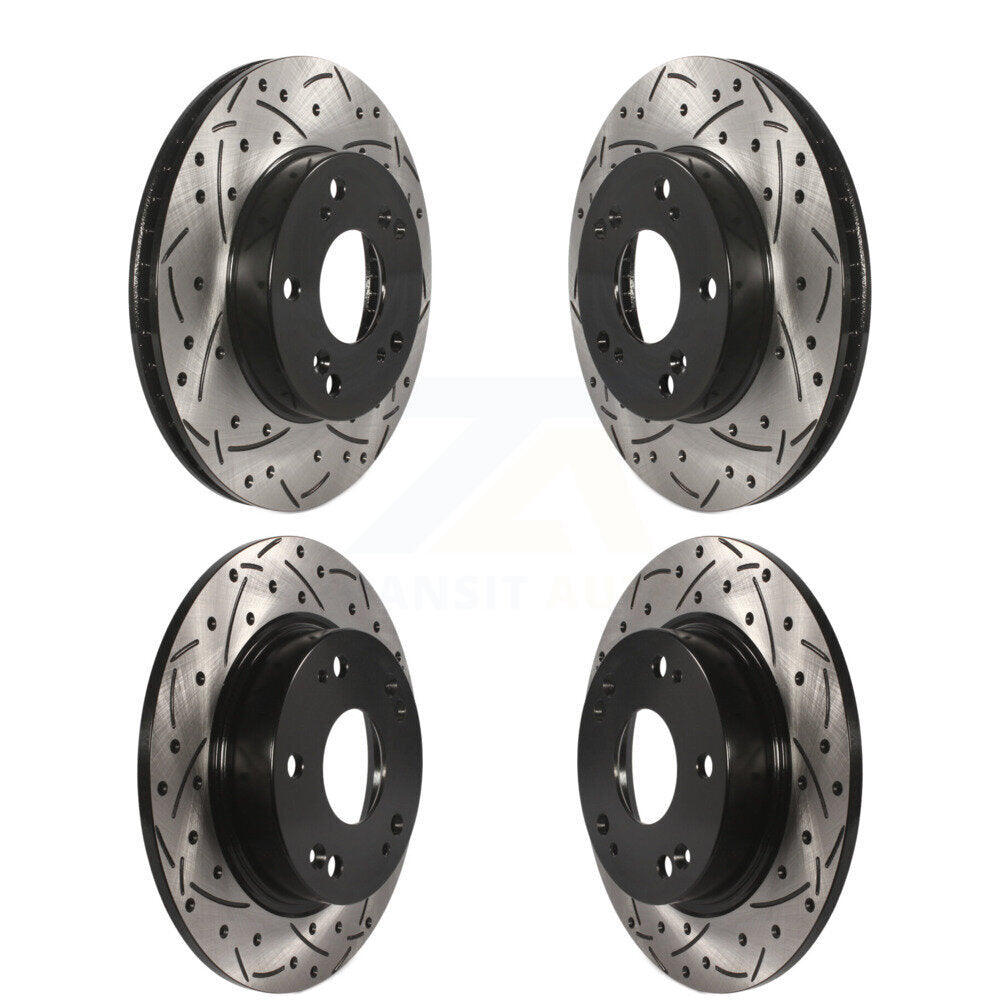 [Avant + Arrière] Kit de disque (percé rainuré revêtu) de frein pour Honda Civic Acura ILX KD-100336