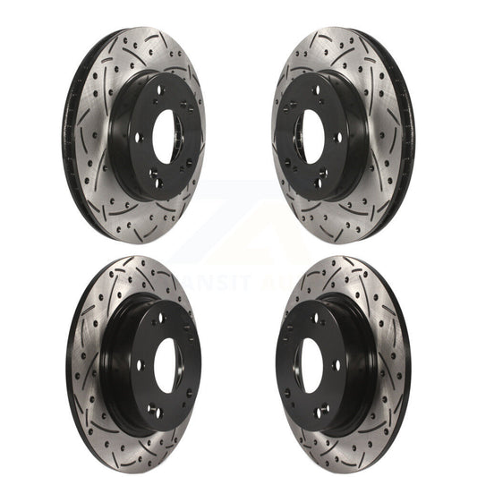 [Avant + Arrière] Kit de disque (percé rainuré revêtu) de frein pour Honda Civic Acura ILX KD-100336