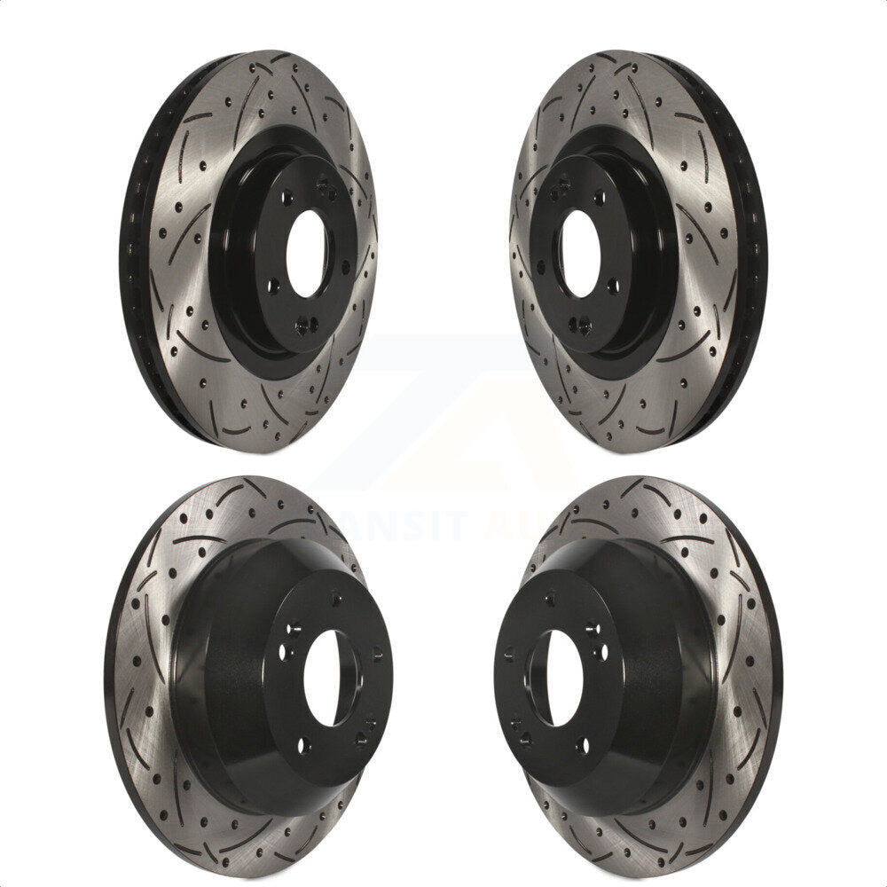 [Avant + Arrière] Kit de disque (percé rainuré revêtu) de frein pour Kia Sorento Hyundai Santa Fe Sport XL KD-100337 par DS-One