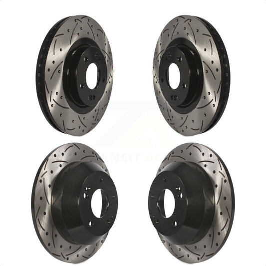 [Avant + Arrière] Kit de disque (percé rainuré revêtu) de frein pour Kia Sorento Hyundai Santa Fe Sport XL KD-100337 par DS-One