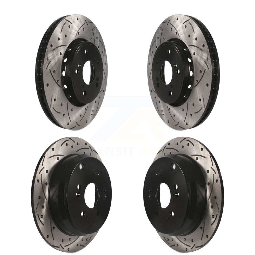 [Avant + Arrière] Kit de disque (percé rainuré revêtu) de frein pour 2013-2018 Acura RDX KD-100340