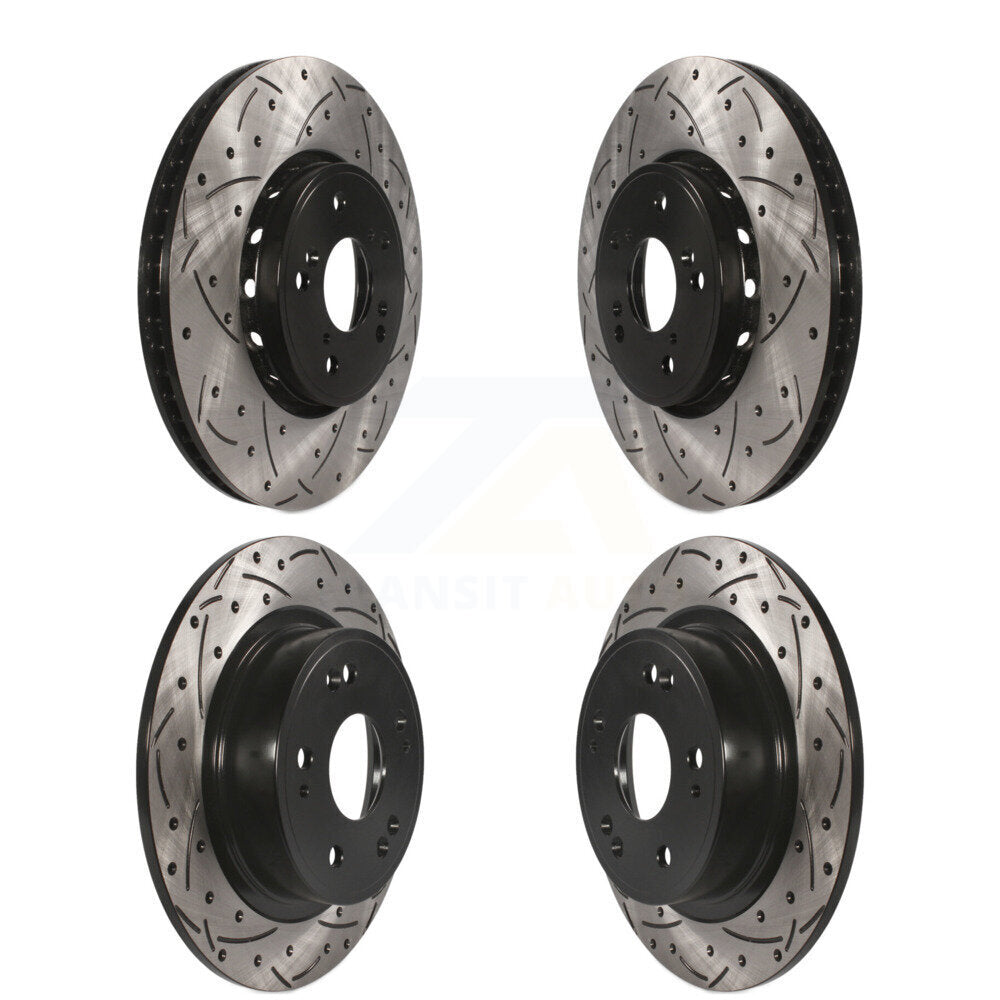 [Avant + Arrière] Kit de disque (percé rainuré revêtu) de frein pour 2016 Acura ILX KD-100341