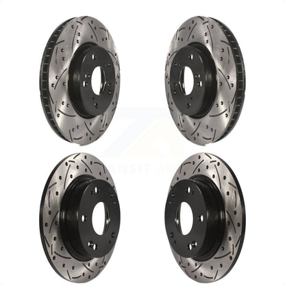 [Avant + Arrière] Kit de disque (percé rainuré revêtu) de frein pour 2015 Honda Civic EX avec Coupe Manual transmission KD-100342 par DS-One