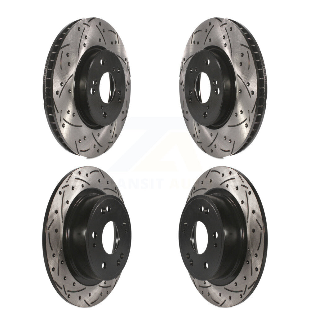 [Avant + Arrière] Kit de disque (percé rainuré revêtu) de frein pour Honda Accord KD-100343