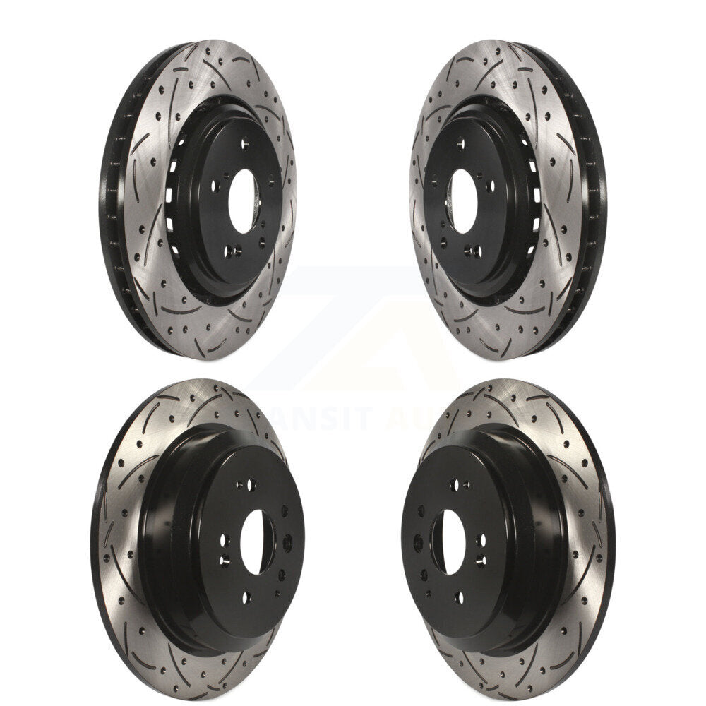 [Avant + Arrière] Kit de disque (percé rainuré revêtu) de frein pour 2014-2016 Acura MDX KD-100348