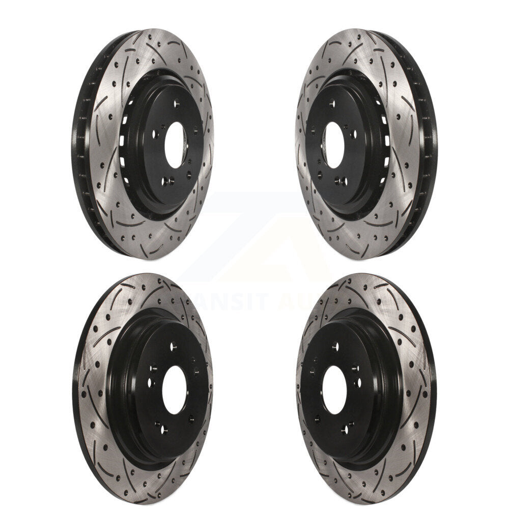 [Avant + Arrière] Kit de disque (percé rainuré revêtu) de frein pour 2015-2020 Acura TLX KD-100349