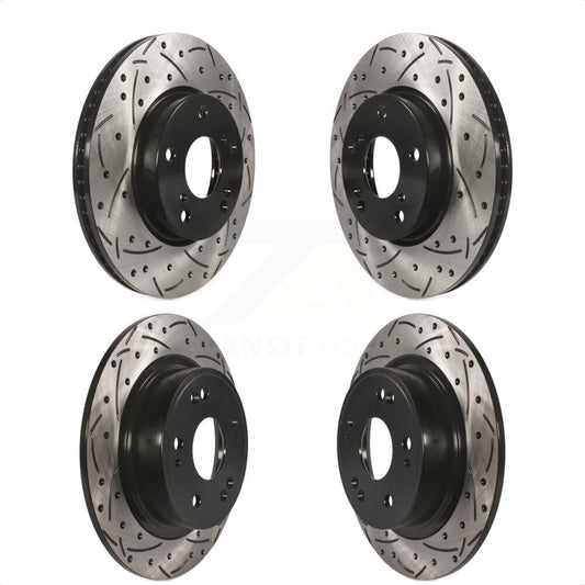 [Avant + Arrière] Kit de disque (percé rainuré revêtu) de frein pour 2017 Honda Accord LX-S KD-100359 par DS-One