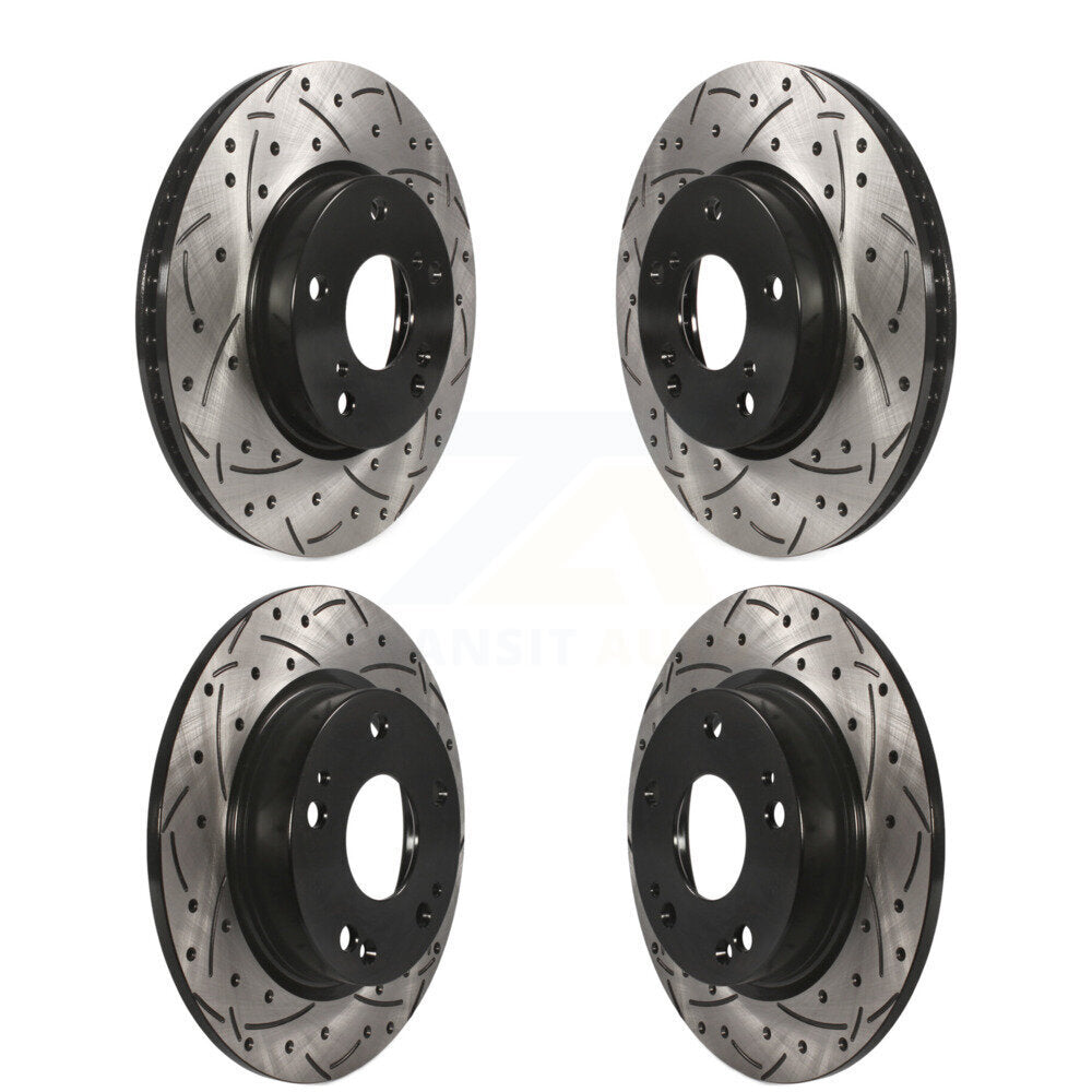 [Avant + Arrière] Kit de disque (percé rainuré revêtu) de frein pour Honda Civic Insight KD-100360