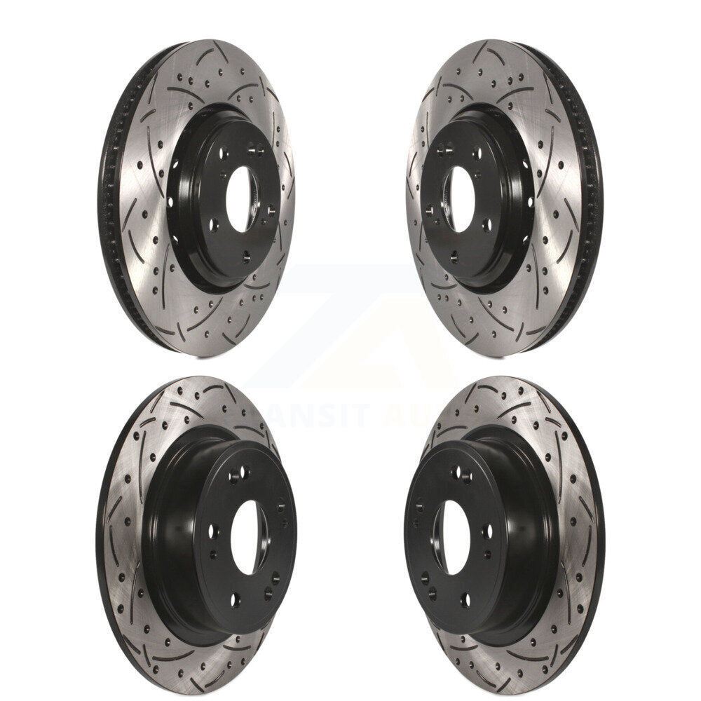 [Avant + Arrière] Kit de disque (percé rainuré revêtu) de frein pour Honda Accord Acura ILX KD-100361