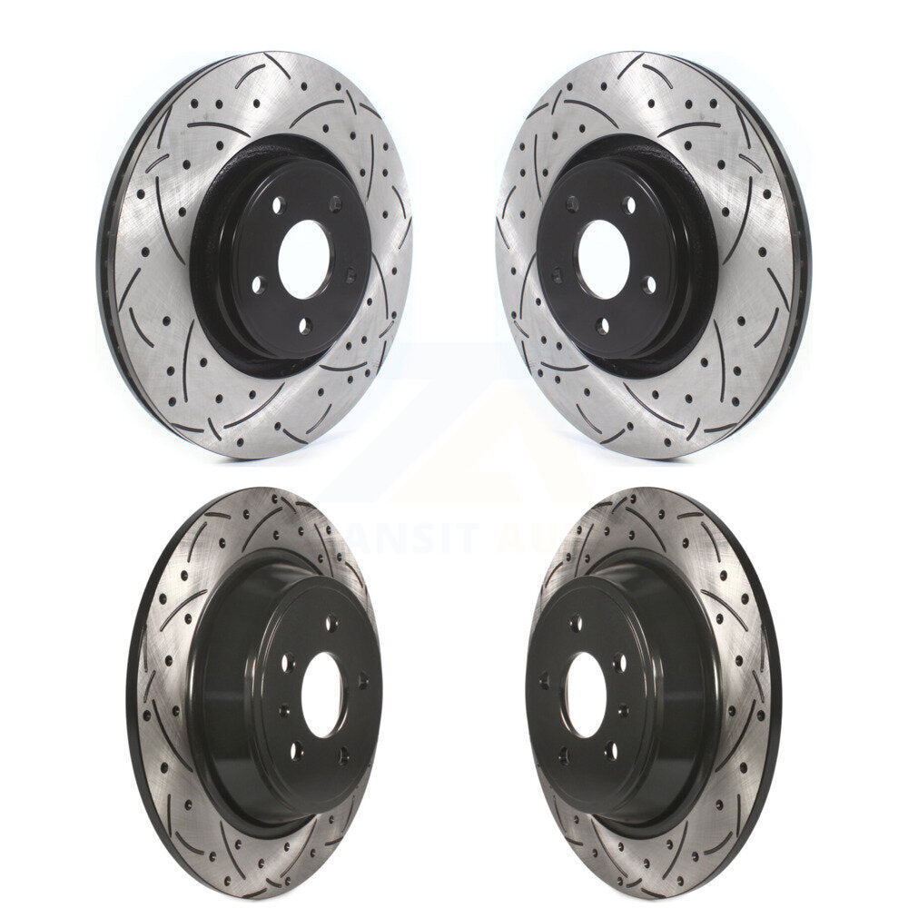 [Avant + Arrière] Kit de disque (percé rainuré revêtu) de frein pour Lincoln MKC KD-100372