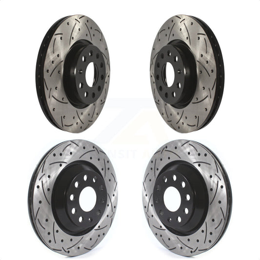 [Avant + Arrière] Kit de disque (percé rainuré revêtu) de frein pour Volkswagen CC Passat KD-100374 par DS-One