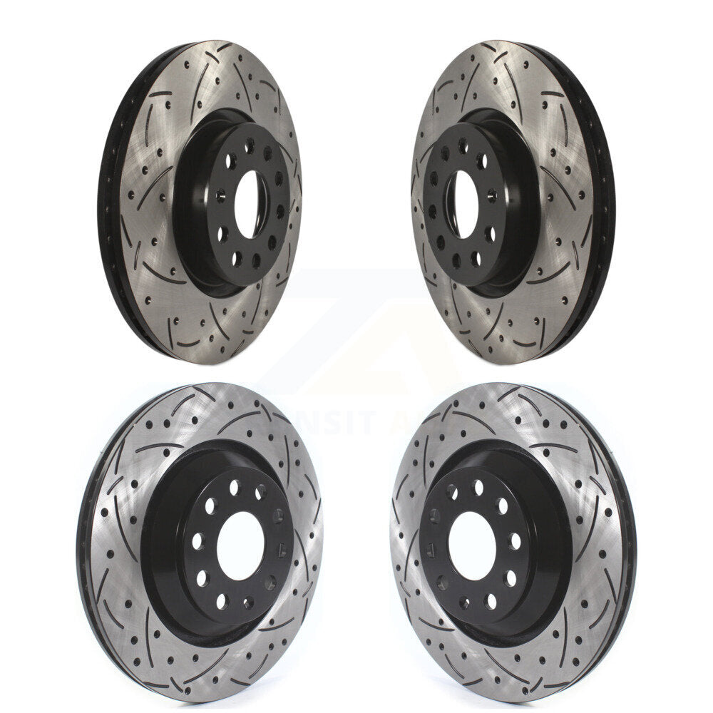 [Avant + Arrière] Kit de disque (percé rainuré revêtu) de frein pour Volkswagen CC Passat KD-100374