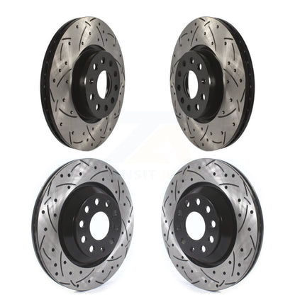 [Avant + Arrière] Kit de disque (percé rainuré revêtu) de frein pour Volkswagen CC Passat KD-100374