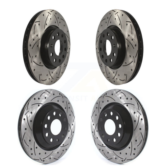 [Avant + Arrière] Kit de disque (percé rainuré revêtu) de frein pour Volkswagen CC Passat KD-100374