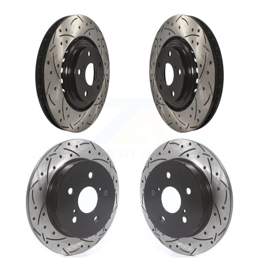 [Avant + Arrière] Kit de disque (percé rainuré revêtu) de frein pour Lexus NX200t NX300 NX300h KD-100375 par DS-One