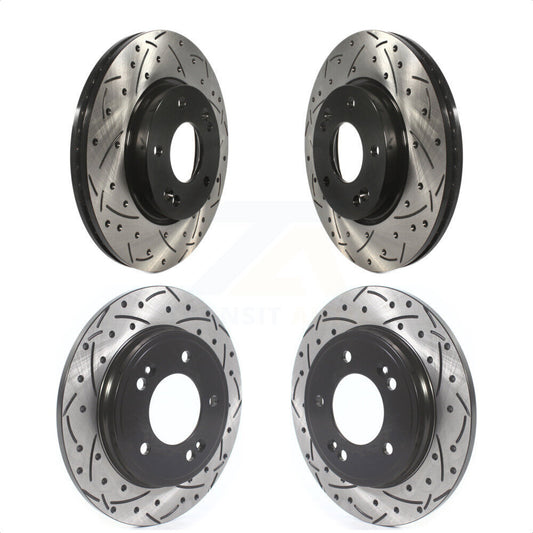 [Avant + Arrière] Kit de disque (percé rainuré revêtu) de frein pour 2019-2021 Hyundai Veloster Naturally Aspirated KD-100377 par DS-One