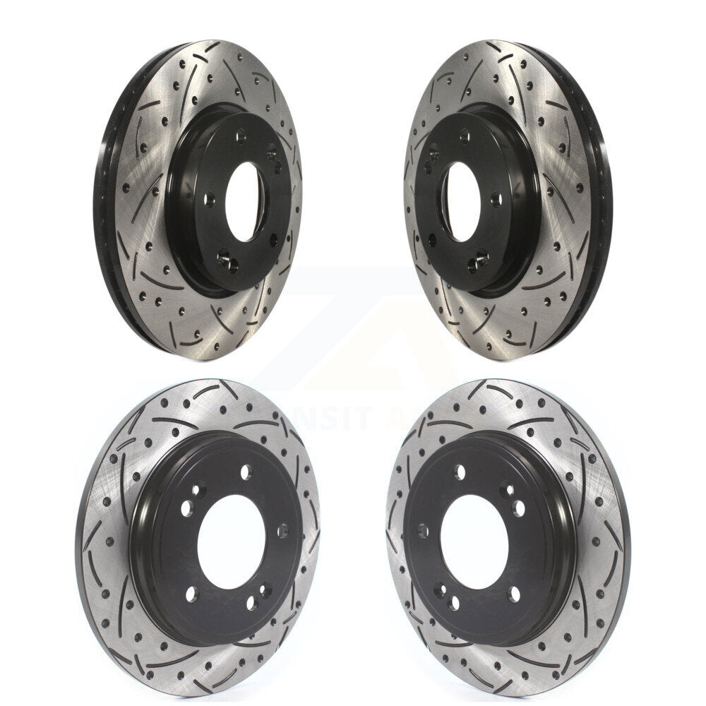 [Avant + Arrière] Kit de disque (percé rainuré revêtu) de frein pour 2019-2021 Hyundai Veloster Naturally Aspirated KD-100377