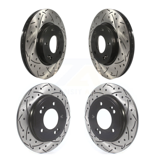 [Avant + Arrière] Kit de disque (percé rainuré revêtu) de frein pour 2019-2021 Hyundai Veloster Naturally Aspirated KD-100377