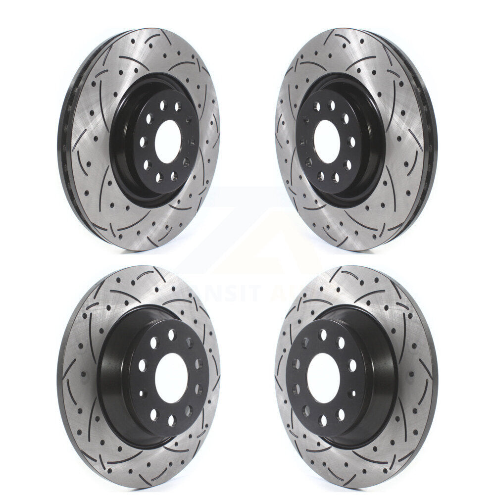 [Avant + Arrière] Kit de disque (percé rainuré revêtu) de frein pour Volkswagen Tiguan Jetta KD-100383