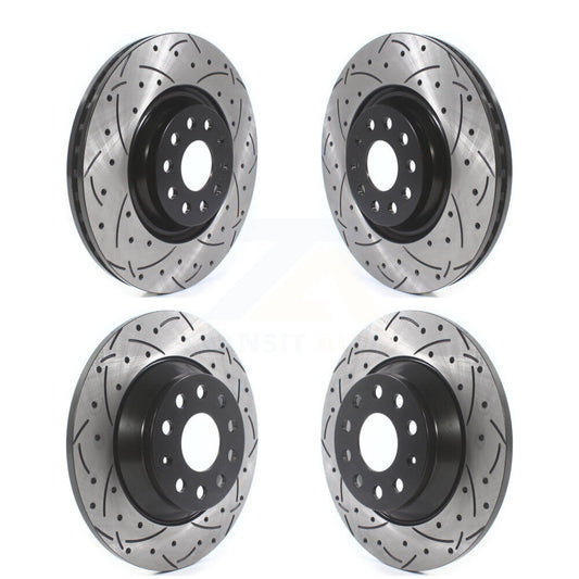 [Avant + Arrière] Kit de disque (percé rainuré revêtu) de frein pour Volkswagen Tiguan Jetta KD-100383