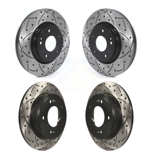 [Avant + Arrière] Kit de disque (percé rainuré revêtu) de frein pour Kia Soul Forte KD-100384