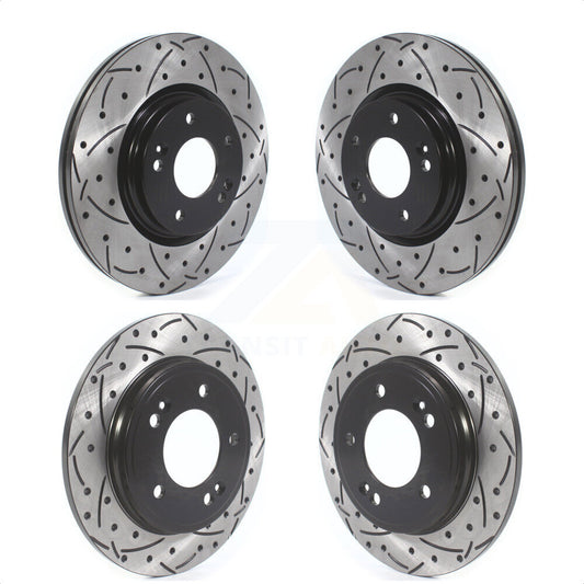 [Avant + Arrière] Kit de disque (percé rainuré revêtu) de frein pour Hyundai Elantra Kia Forte Veloster KD-100385 par DS-One