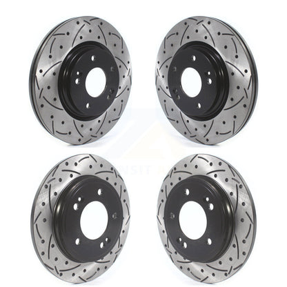 [Avant + Arrière] Kit de disque (percé rainuré revêtu) de frein pour Hyundai Elantra Kia Forte Veloster KD-100385