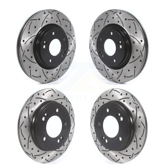 [Avant + Arrière] Kit de disque (percé rainuré revêtu) de frein pour Hyundai Elantra Kia Forte Veloster KD-100385