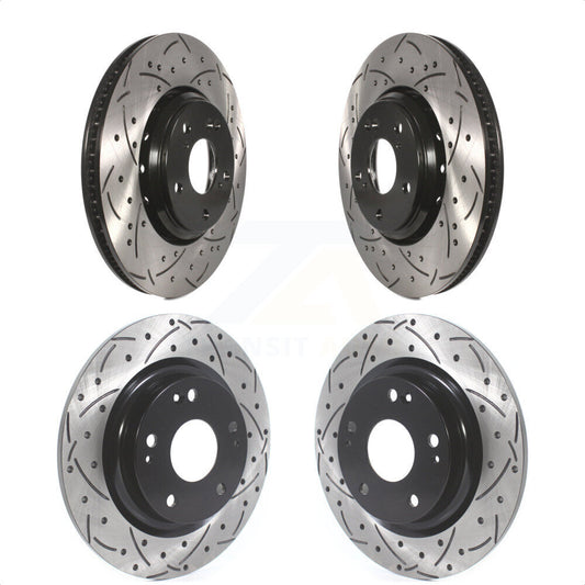 [Avant + Arrière] Kit de disque (percé rainuré revêtu) de frein pour 2017-2020 Honda Civic Si KD-100388 par DS-One