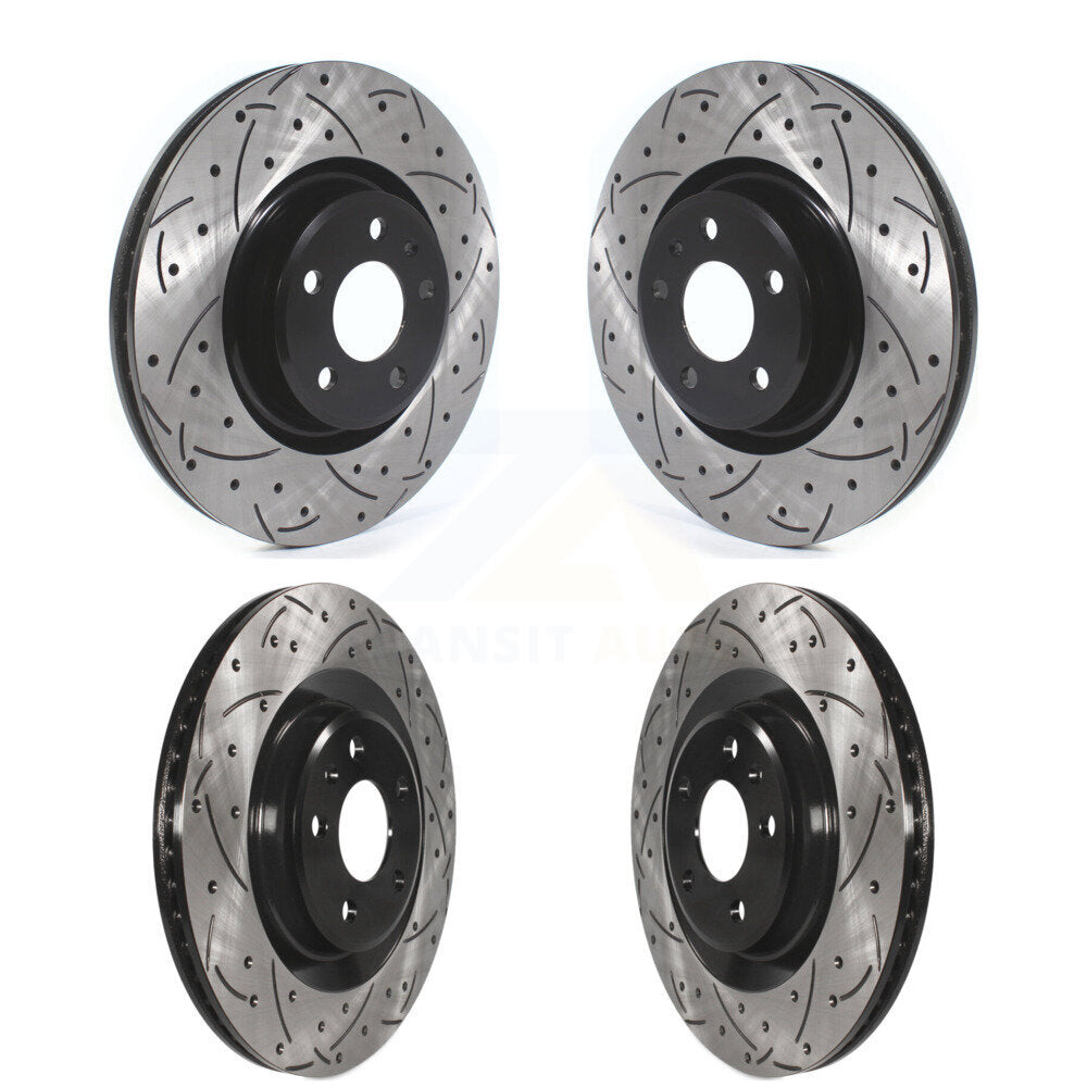 [Avant + Arrière] Kit de disque (percé rainuré revêtu) de frein pour Audi Q5 A5 Quattro A4 A6 Sportback allroad KD-100390