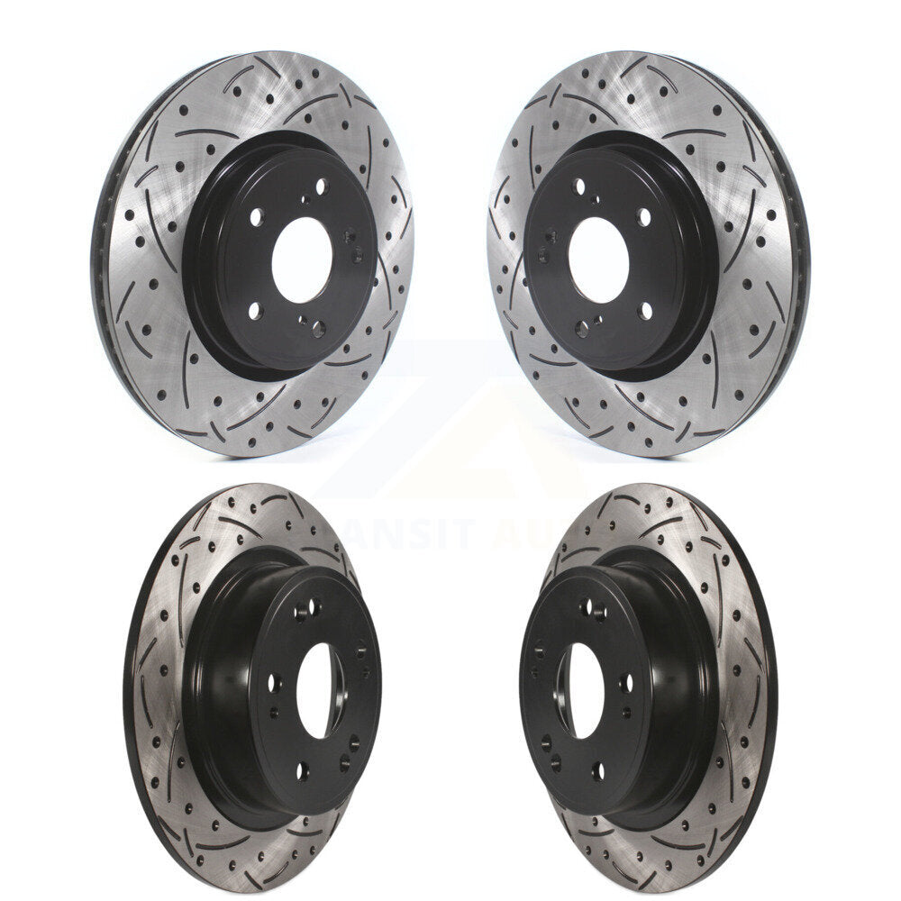 [Avant + Arrière] Kit de disque (percé rainuré revêtu) de frein pour Honda Accord KD-100391