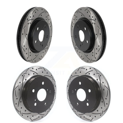 [Avant + Arrière] Kit de disque (percé rainuré revêtu) de frein pour Toyota Camry RAV4 Lexus ES350 Avalon ES300h UX250h UX200 C-HR Venza ES250 Corolla Cross KD-100394
