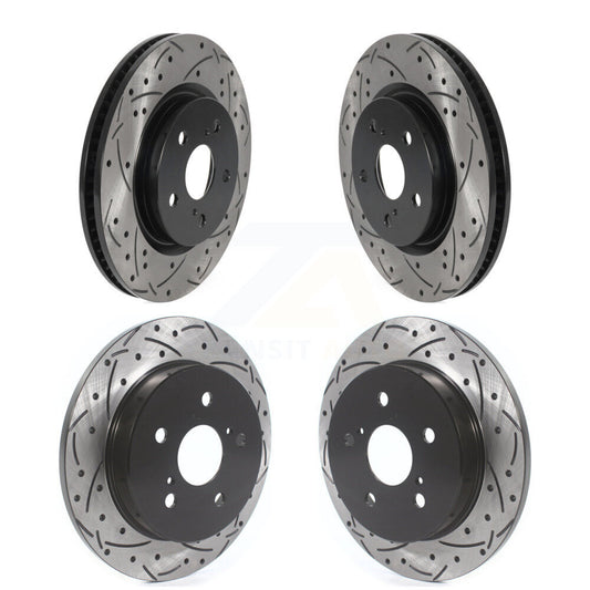 [Avant + Arrière] Kit de disque (percé rainuré revêtu) de frein pour Toyota Camry RAV4 Lexus ES350 Avalon ES300h UX250h UX200 C-HR Venza ES250 Corolla Cross KD-100394