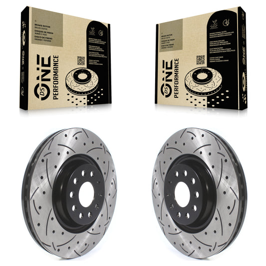 [Avant] Kit de disque (percé rainuré revêtu) de frein pour Volkswagen Tiguan Jetta GTI Audi Golf R S3 Q3 A3 Arteon Quattro KD-100404