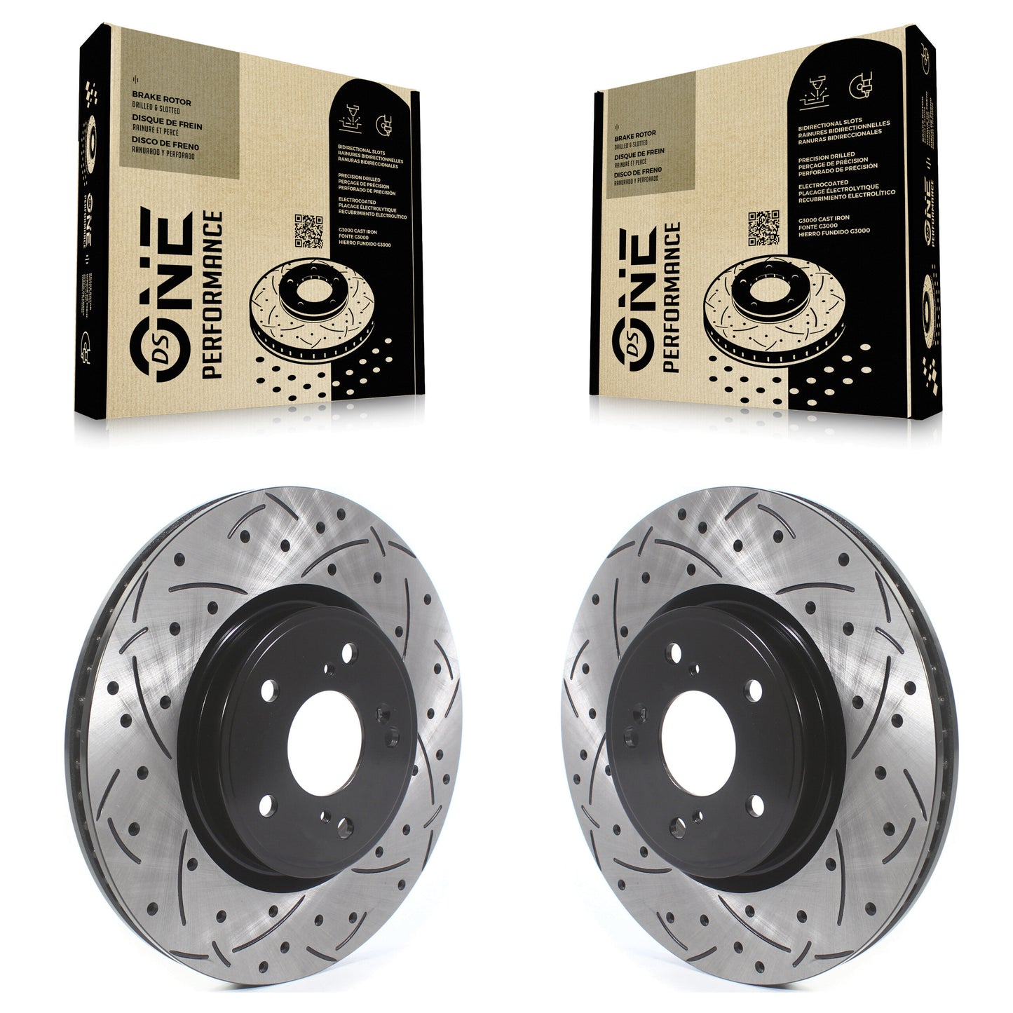 [Avant] Kit de disque (percé rainuré revêtu) de frein pour Honda CR-V Accord Acura Civic Integra KD-100408