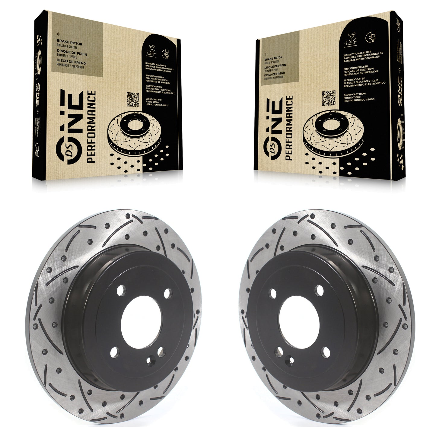 [Arrière] Kit de disque (percé rainuré revêtu) de frein pour Hyundai Accent Kia Rio KD-100414